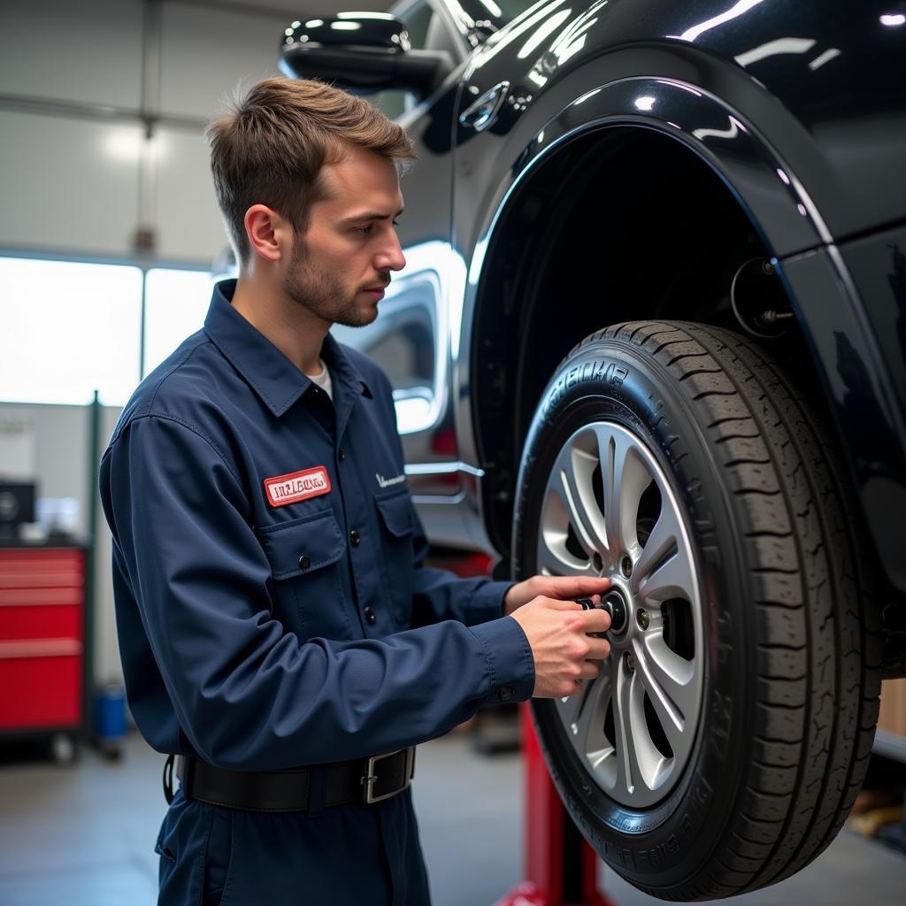 A certified auto mechanic in Torrance working on a car