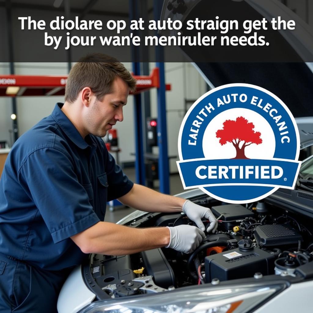 Certified Auto Mechanic Working on a Car