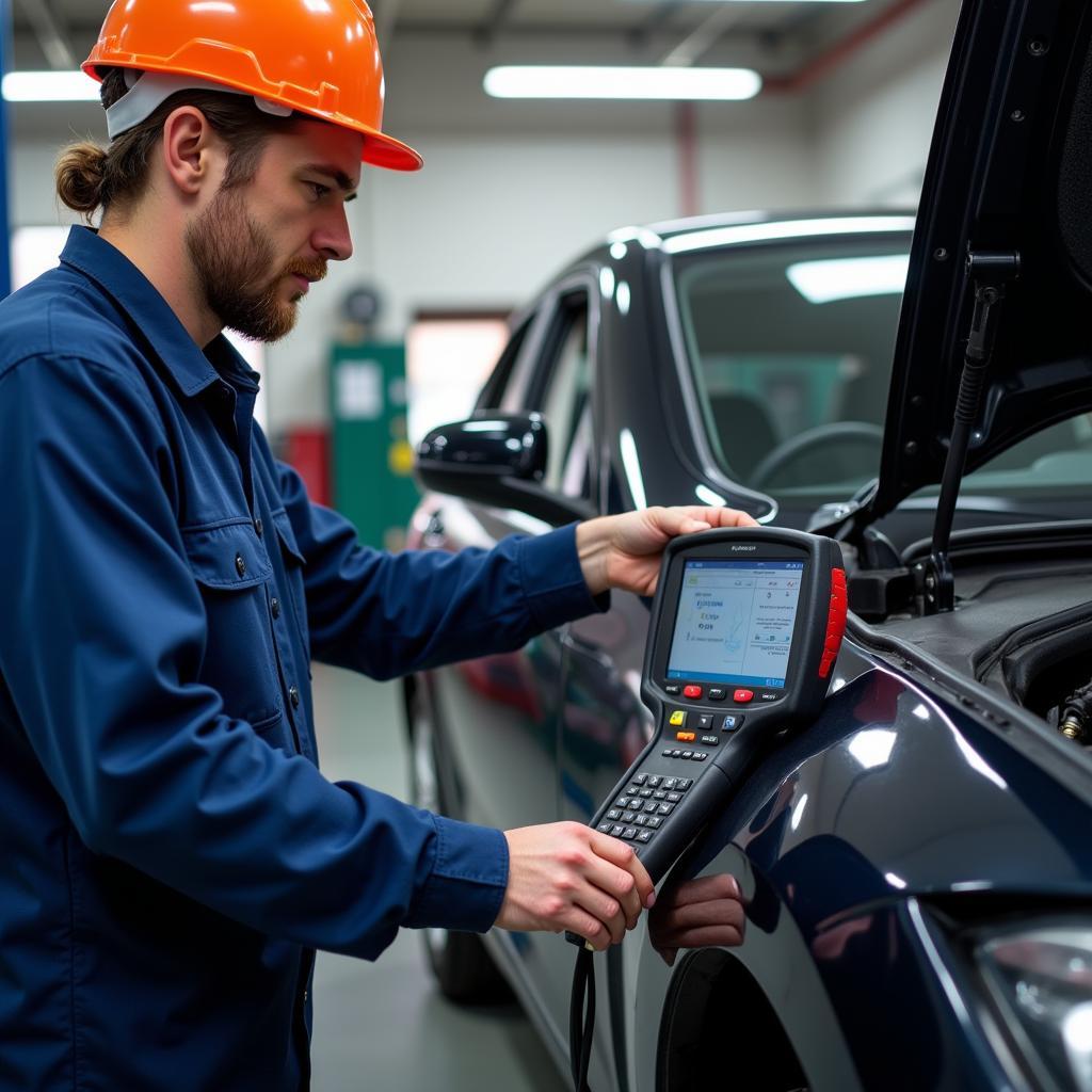 Certified Auto Mechanic Performing Diagnostics in Dallas