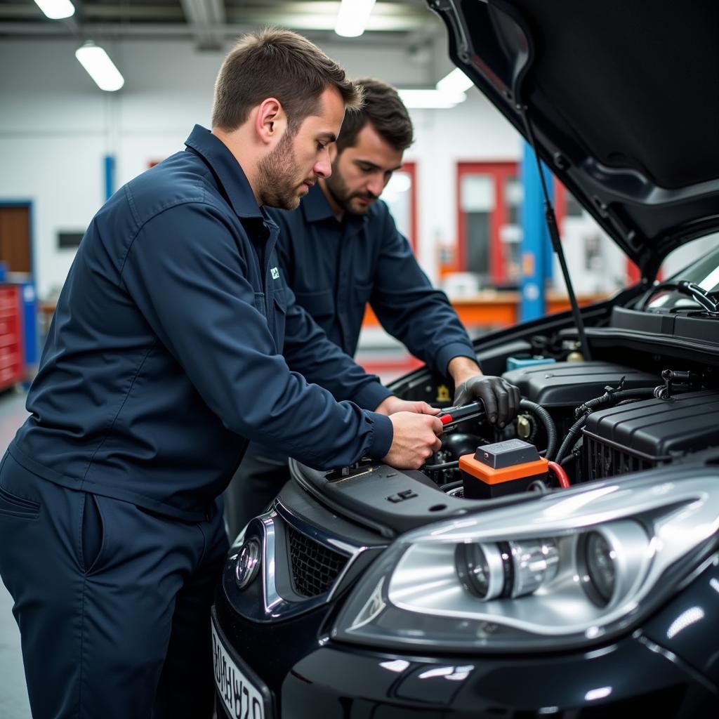 Certified Auto Service Technicians at Work