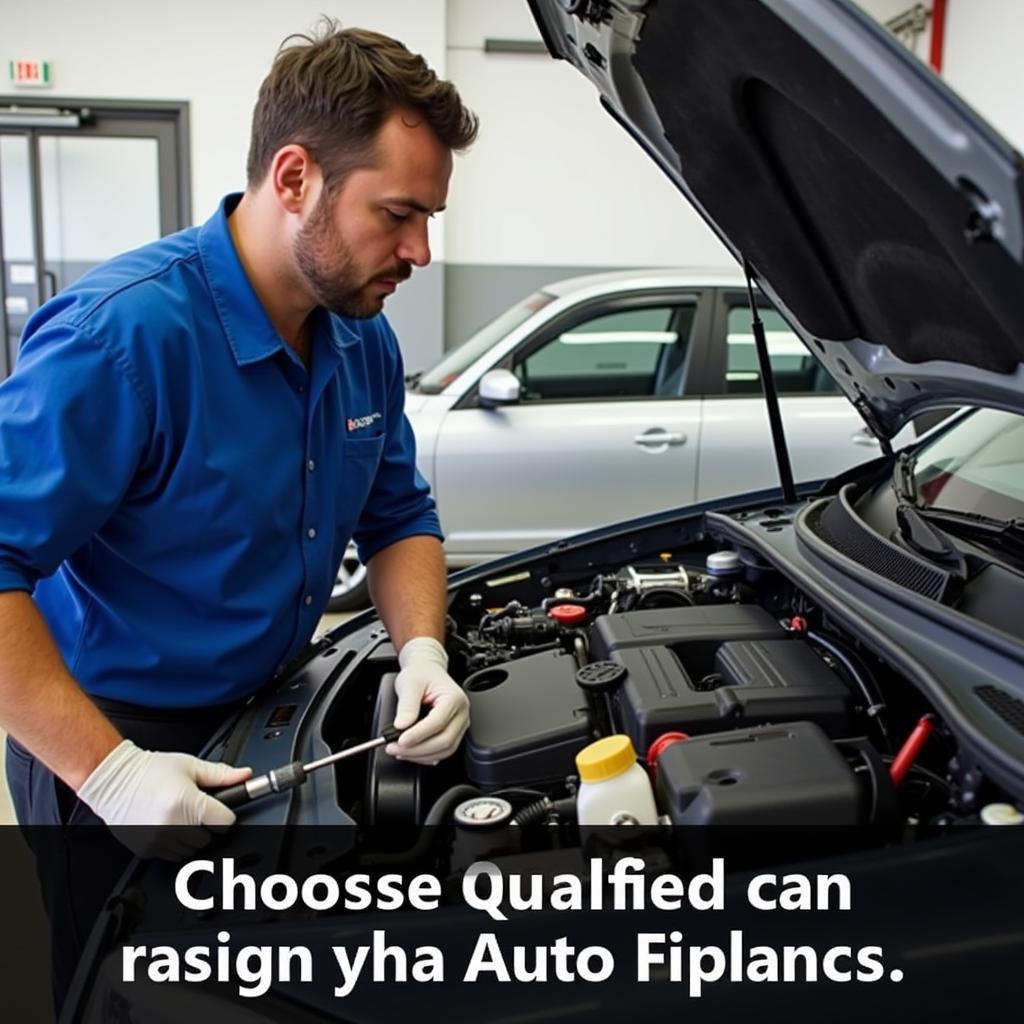 Certified Auto Technician Working on a Car