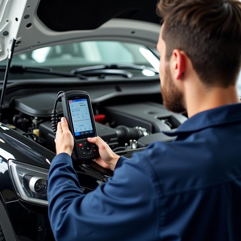 Certified Auto Technician Working on a Modern Vehicle