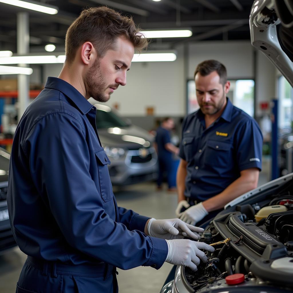 Certified Auto Technicians in Houston 77040 Working on a Vehicle