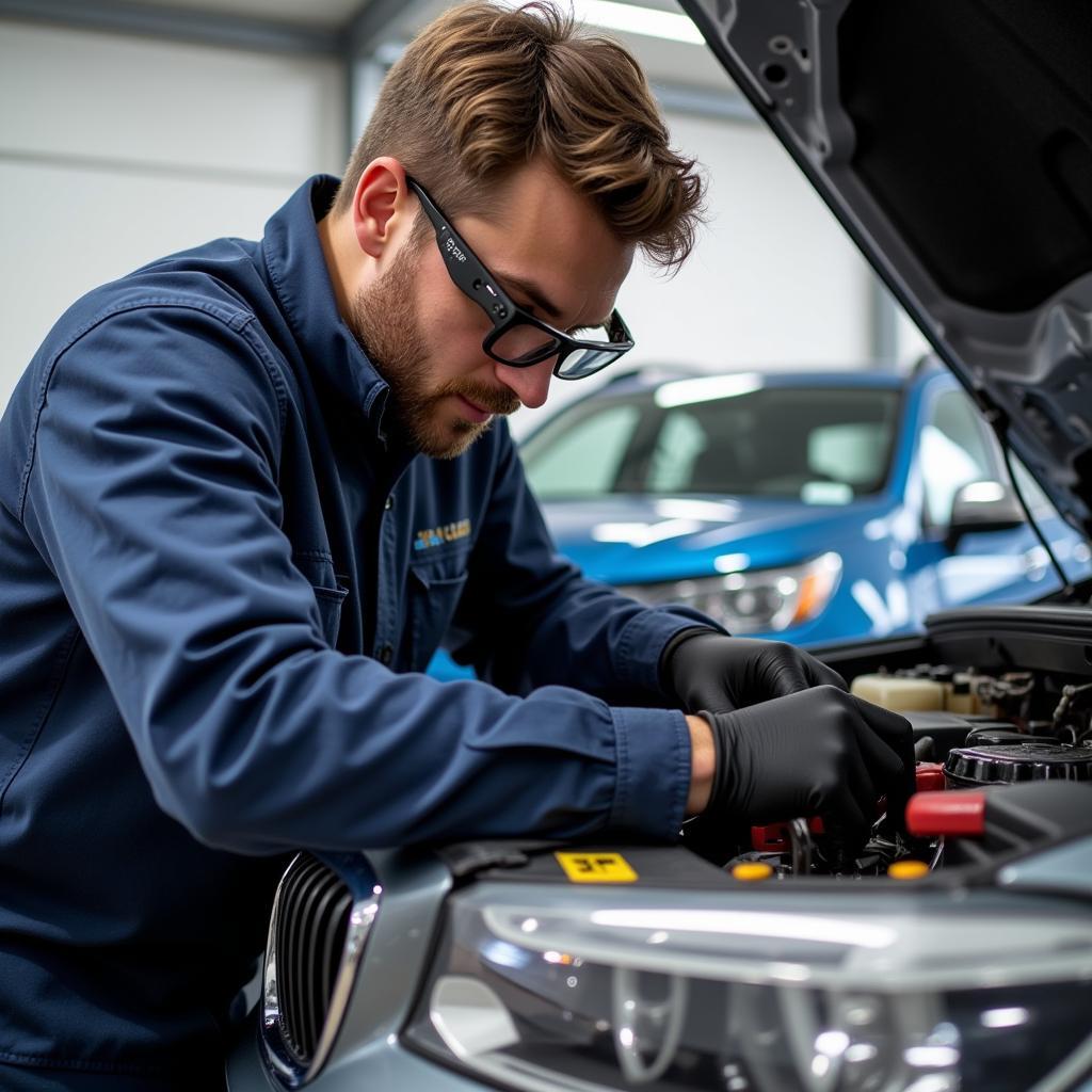 Certified Halifax Mechanic Working on Car