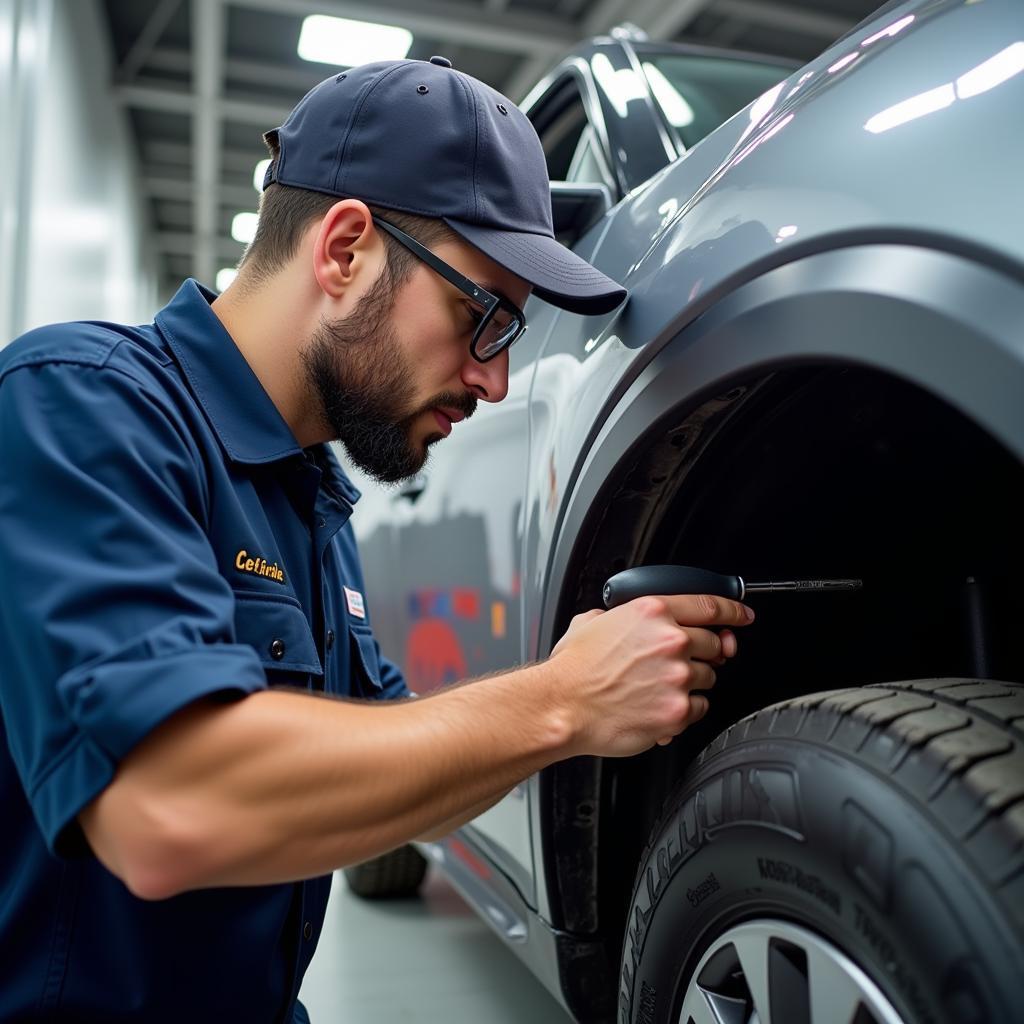 Certified Technician Performing Car Maintenance