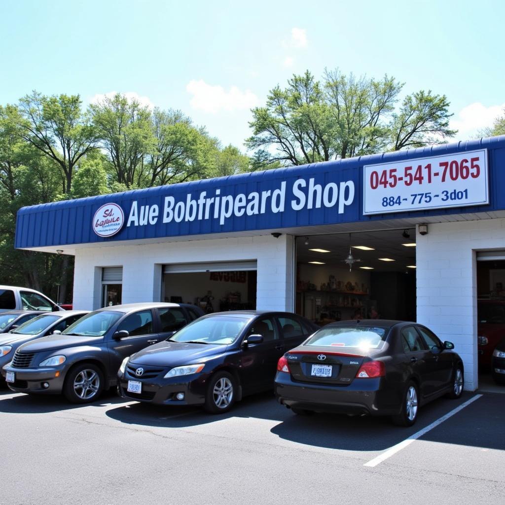 Exterior of a Busy and Reputable Auto Repair Shop in Charlotte