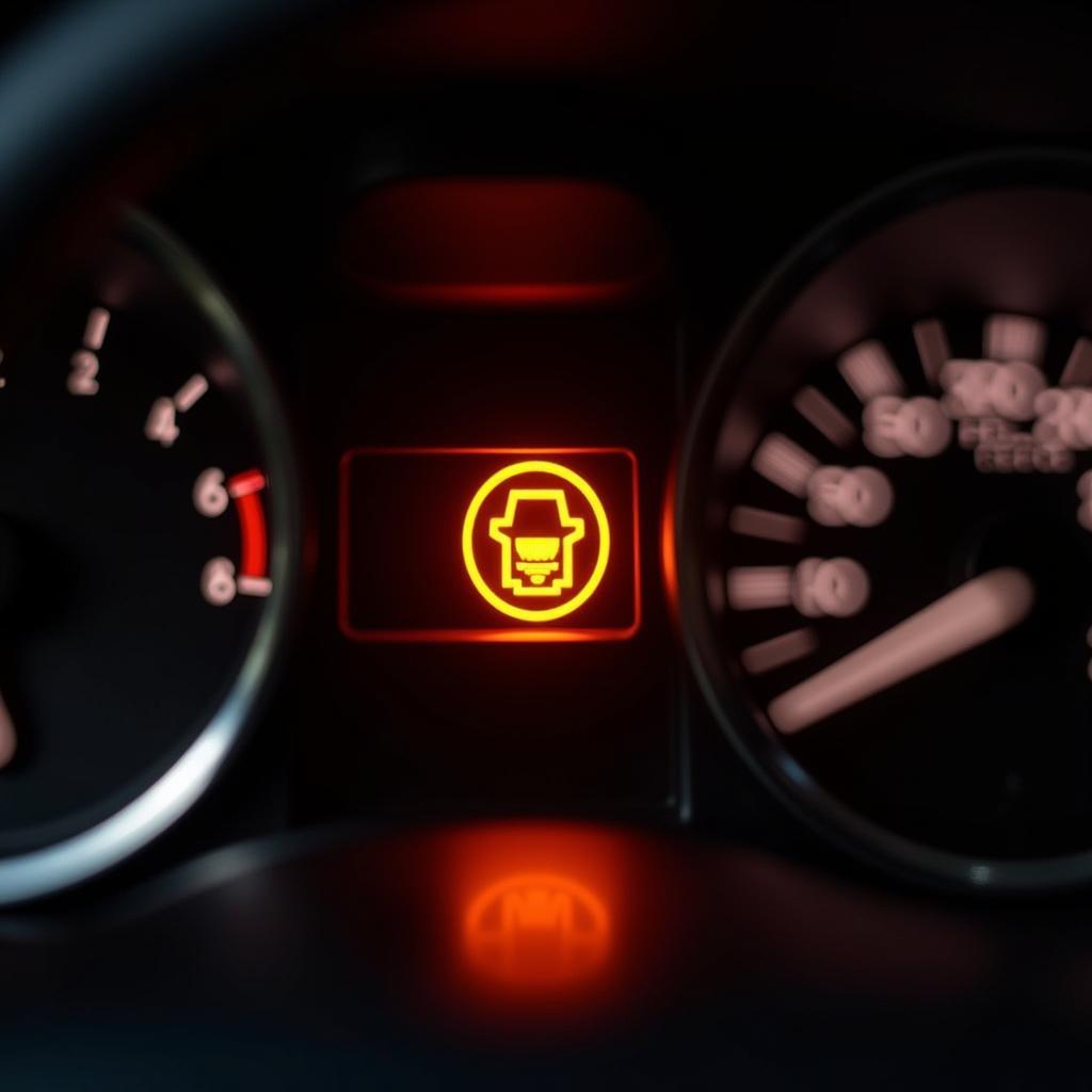 Check engine light illuminated on car dashboard