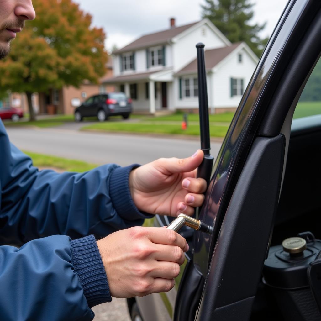 A Person Checking Their Car Fluids in Allentown PA as Part of DIY Maintenance