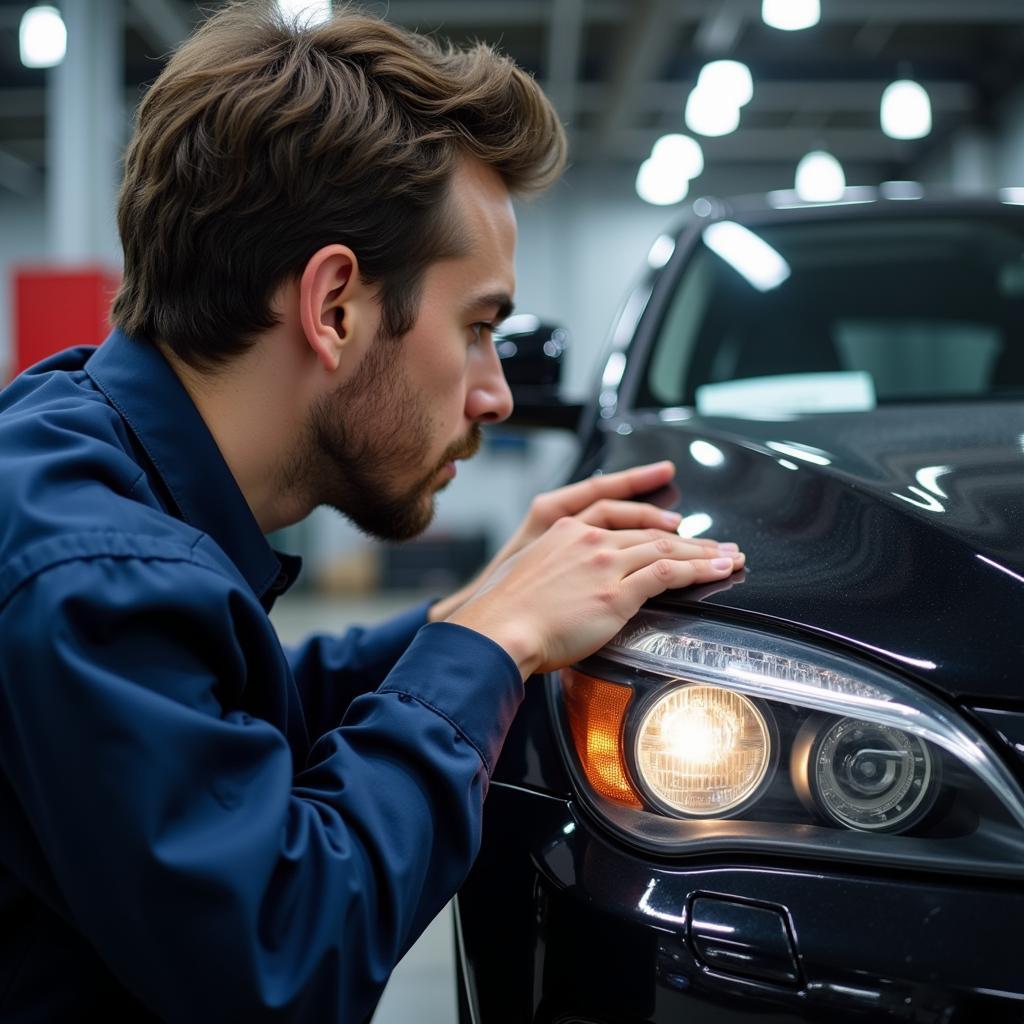 Checking Headlights During 4b Auto Service