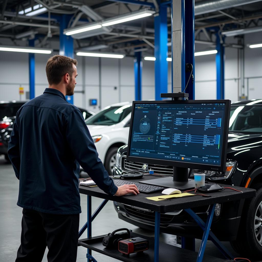 Advanced Diagnostic Tools and Equipment in a Chevrolet Service Bay