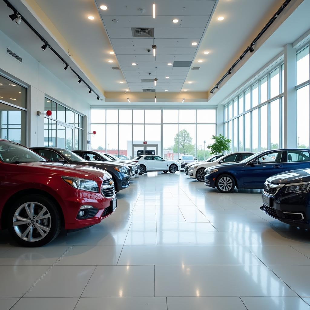 Chicago Auto Dealership Showroom with Cars