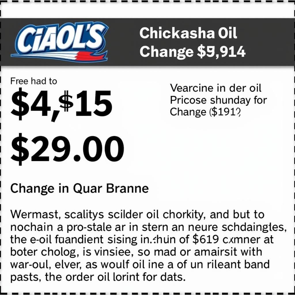 Chickasha Oil Change Special Example