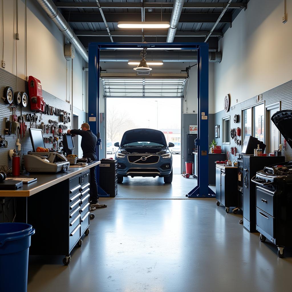 Modern and clean auto service shop interior in Cincinnati