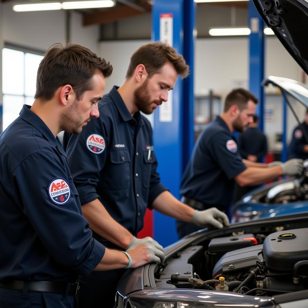 ASE Certified Mechanics in a Clairemont Auto Repair Shop