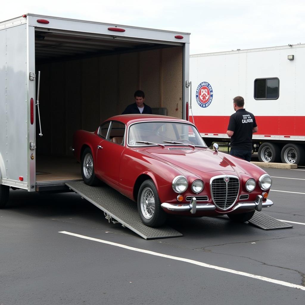 Classic Car Being Delivered to its Destination