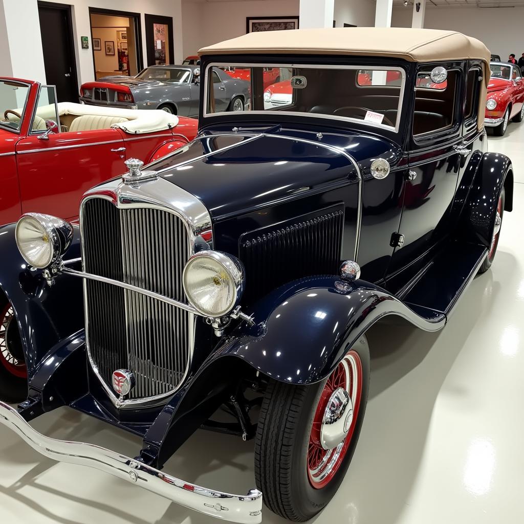 Fully Restored Classic Car in a Show Room