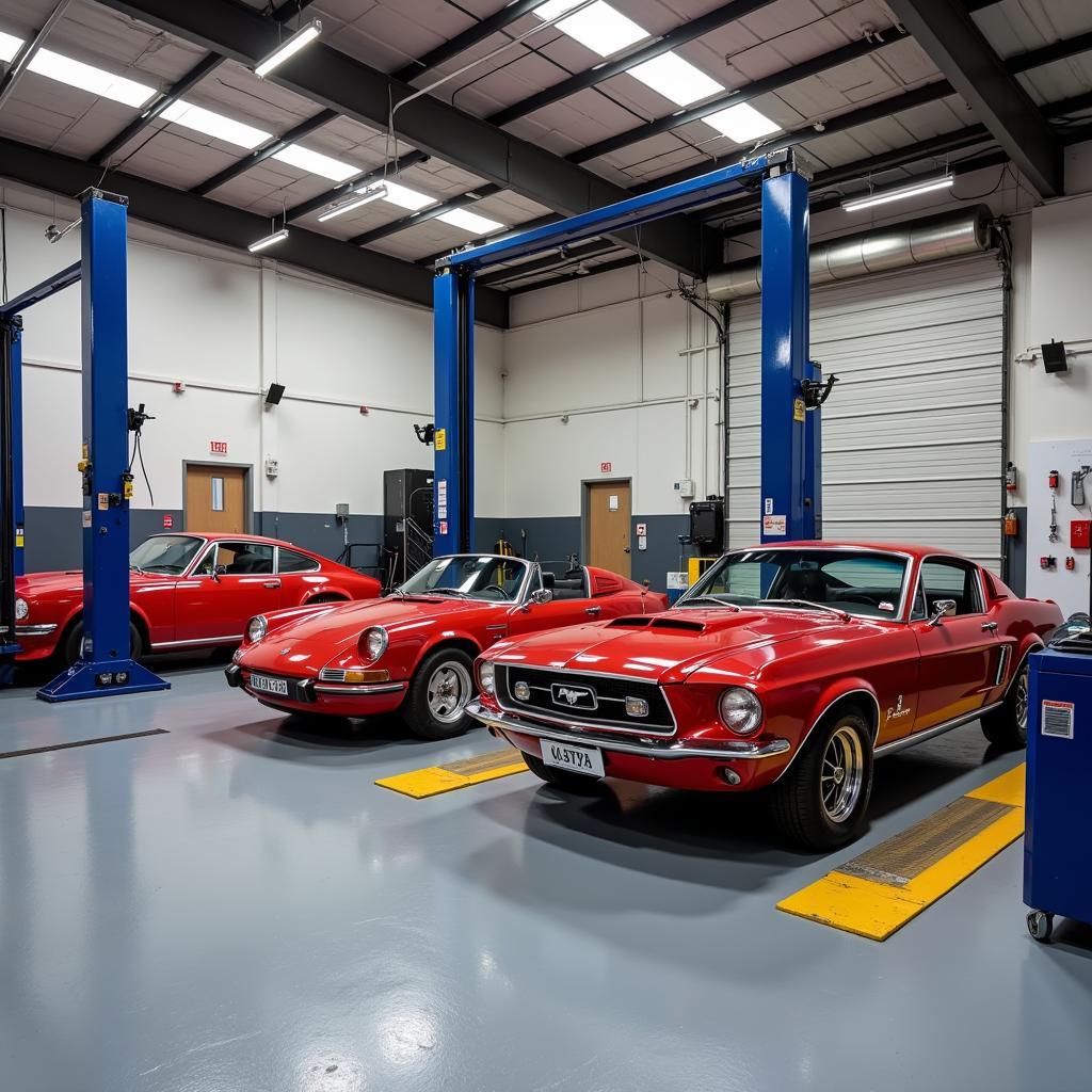 Classic Car Service Bay in Perth