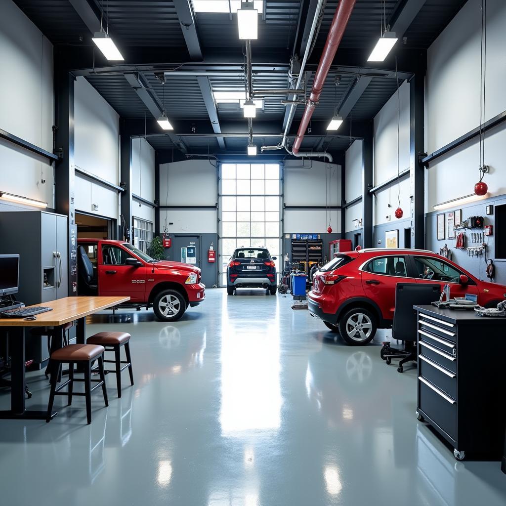 Clean and Organized Six Stars Auto Repair Shop