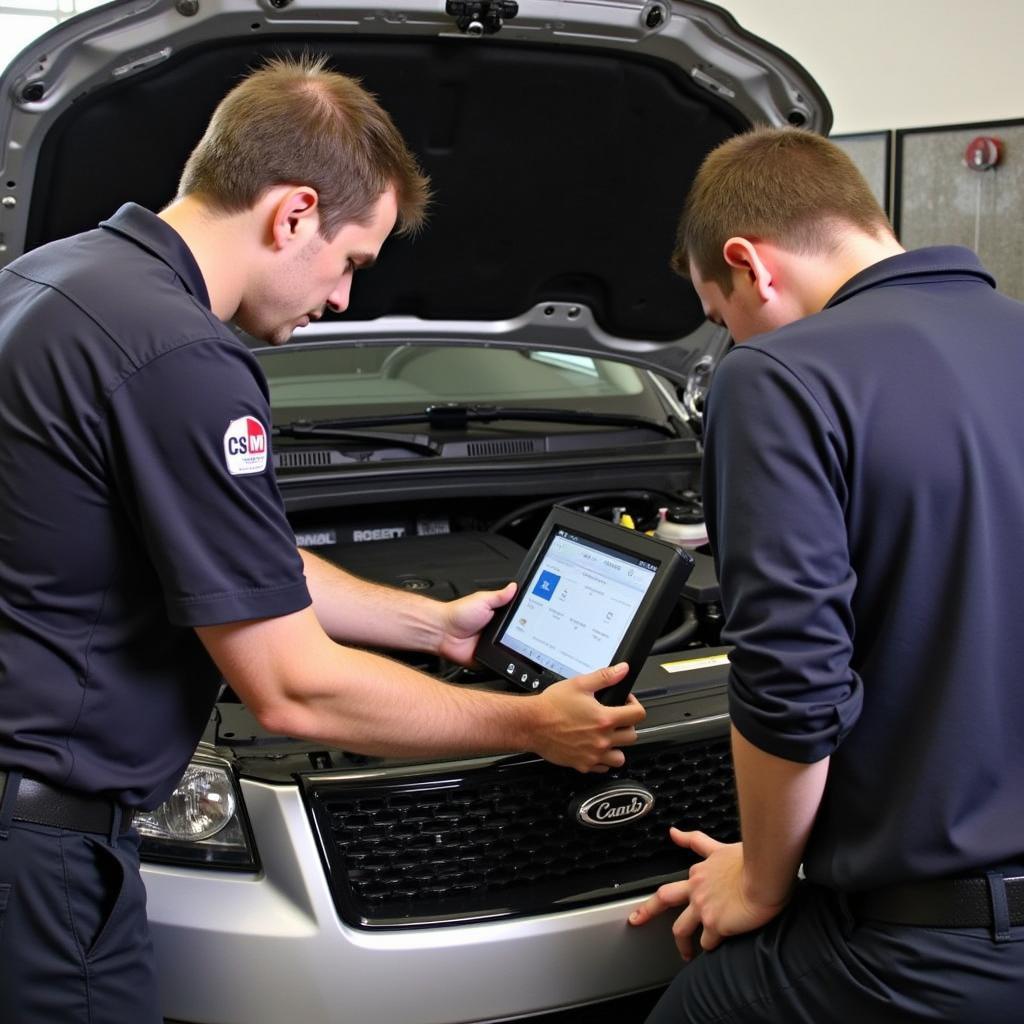 Experienced Technicians at C&M Auto Service Inc. Performing Diagnostics