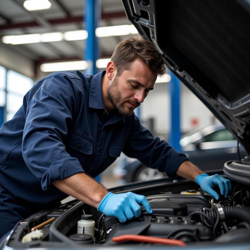 Coast Auto Service Mechanic Working