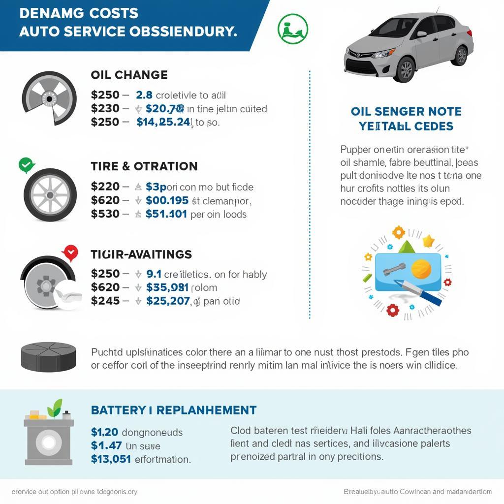 Visual representation of common auto service charges