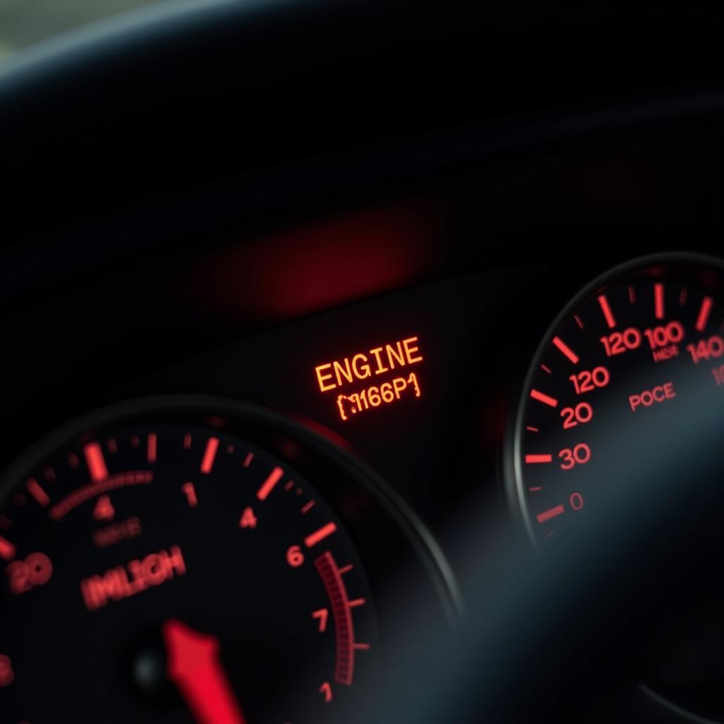 Common Car Problems: Engine warning light illuminated on a dashboard