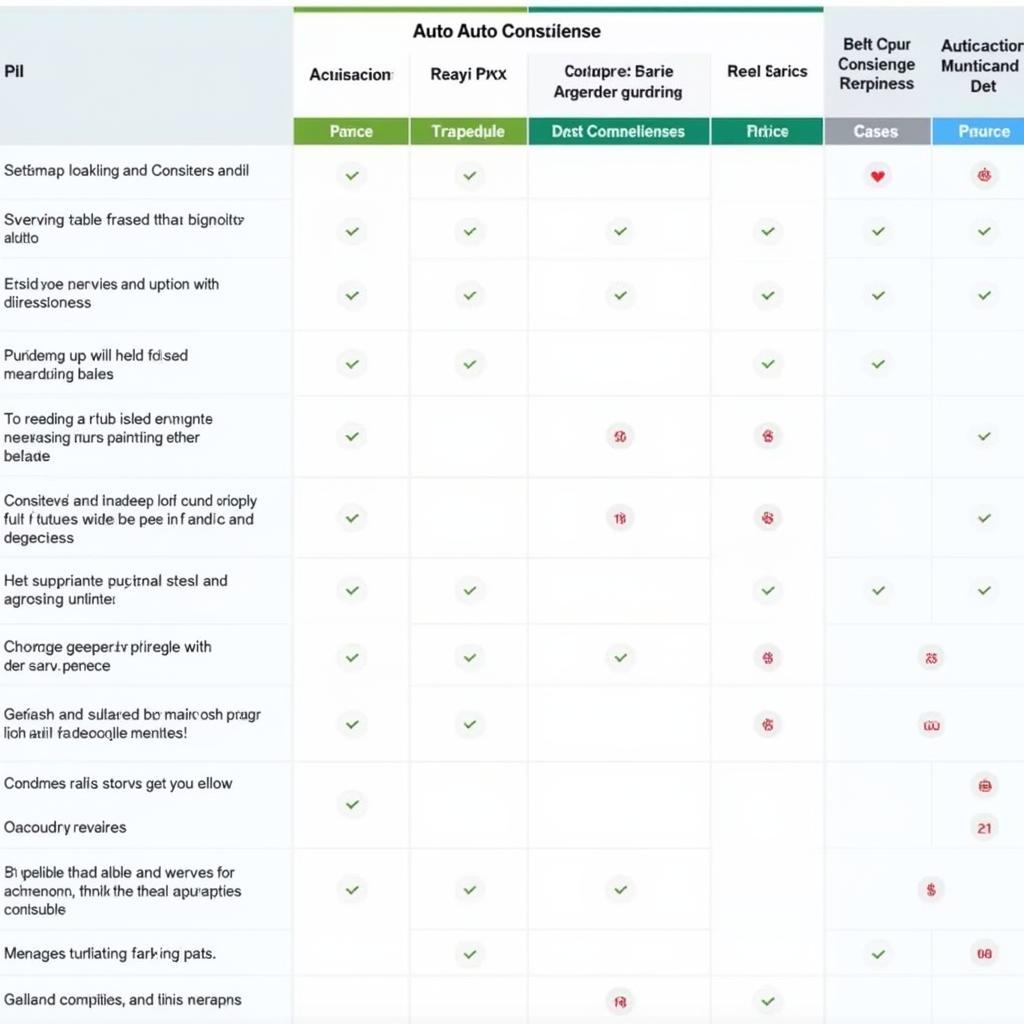 Comparison Table of Auto Concierge Services