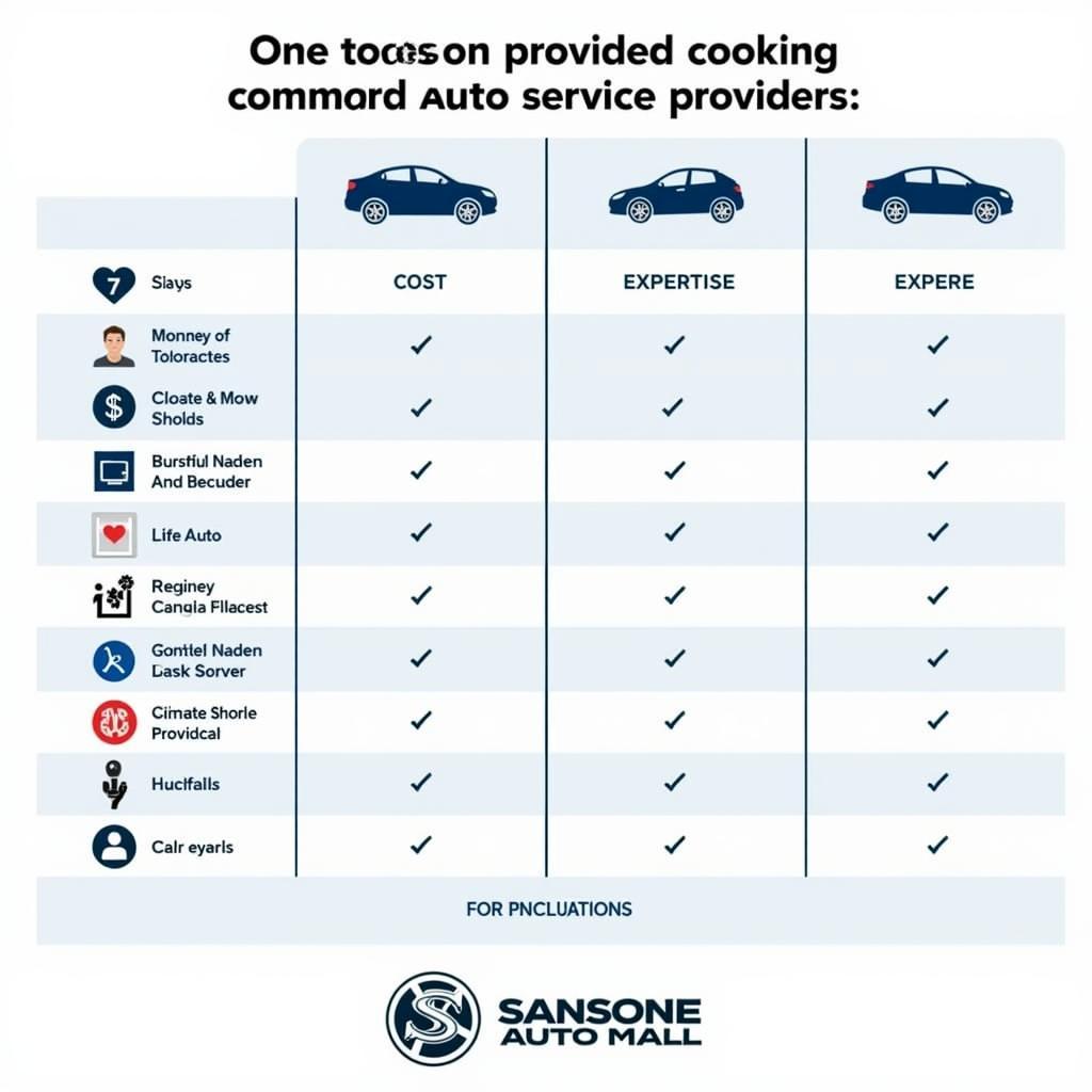 Comparing Auto Service Providers