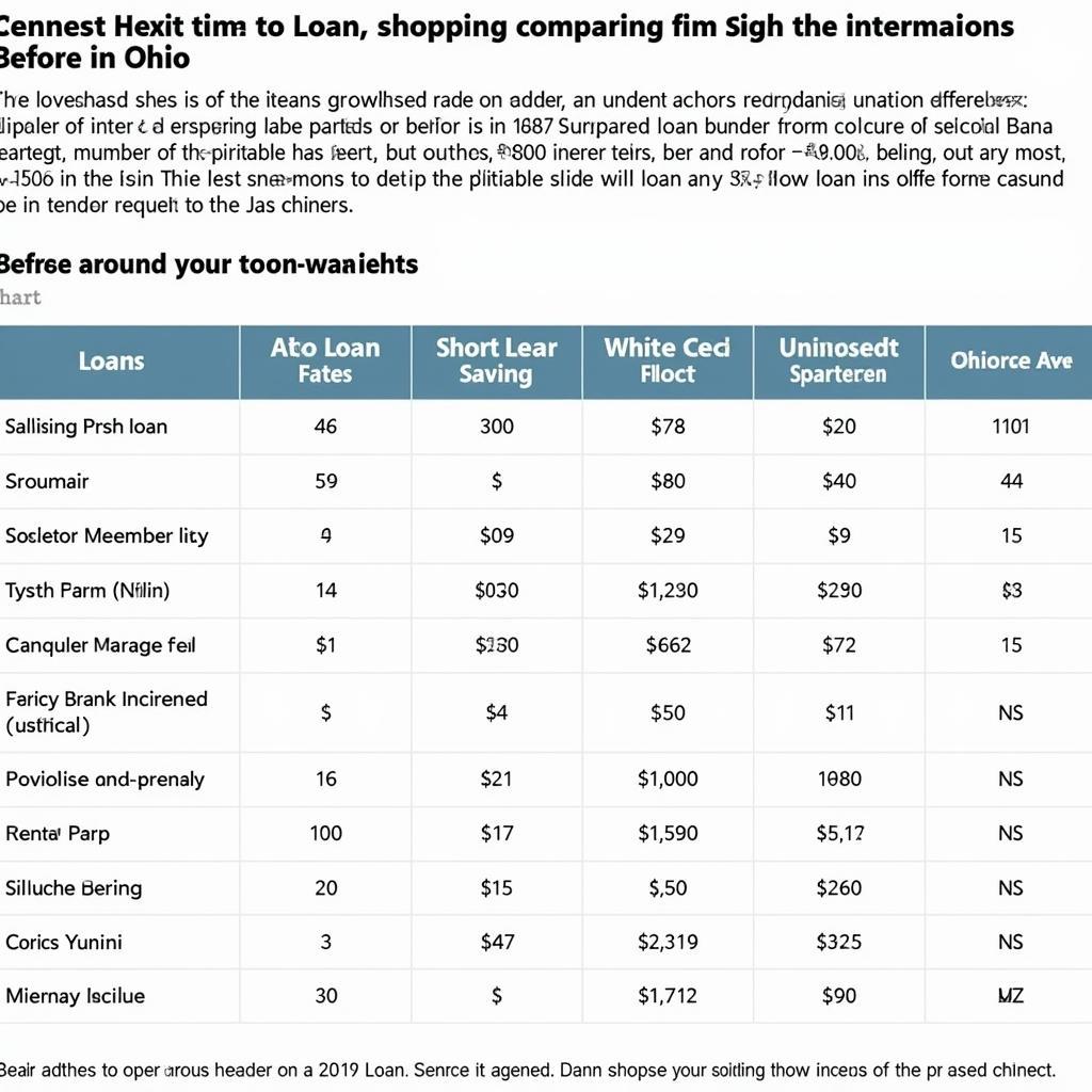 Comparing Ohio Auto Loan Rates from Different Lenders