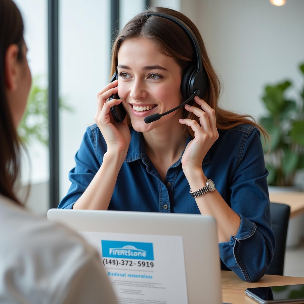 A person talking on the phone with a customer service representative.