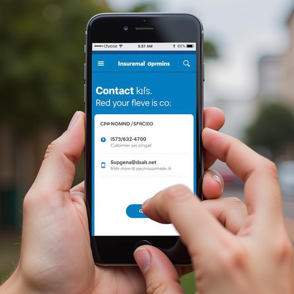 Contacting Insurance Customer Service on Mobile