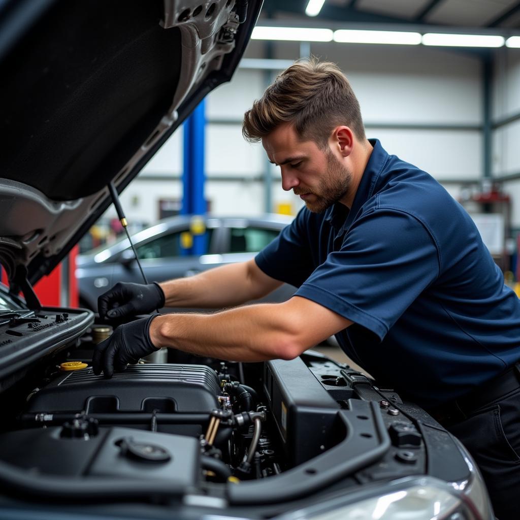 Cooper Auto Service Repairing a Car Engine