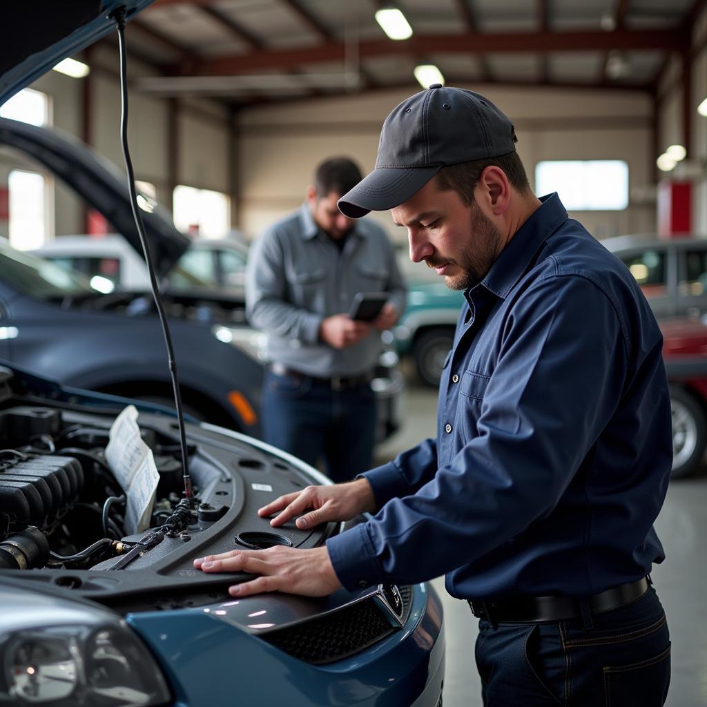 Corey Auto Sales and Service Mechanic Working