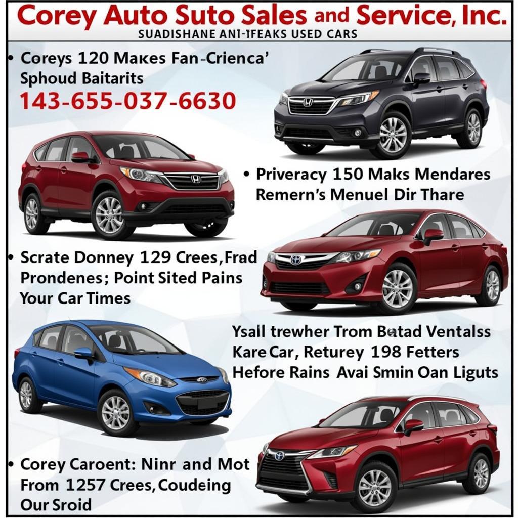 Corey Auto Sales and Service Used Car Inventory