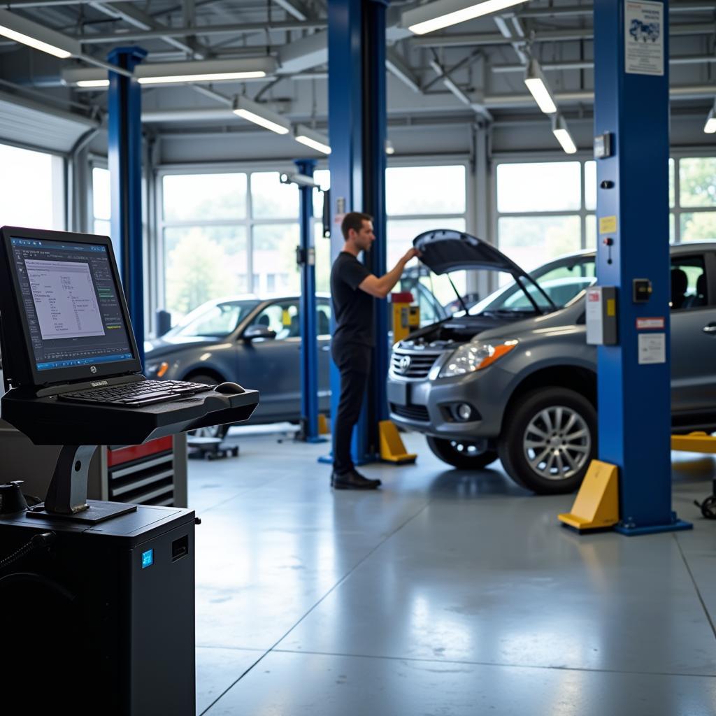 Modern and well-equipped auto repair shop interior in Corpus Christi