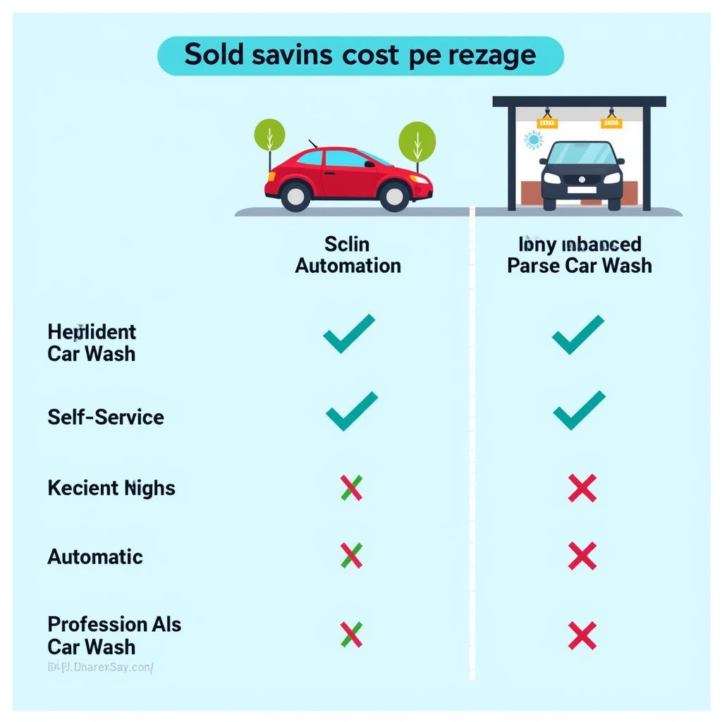 Cost savings comparison between self-service, automatic, and professional car washes