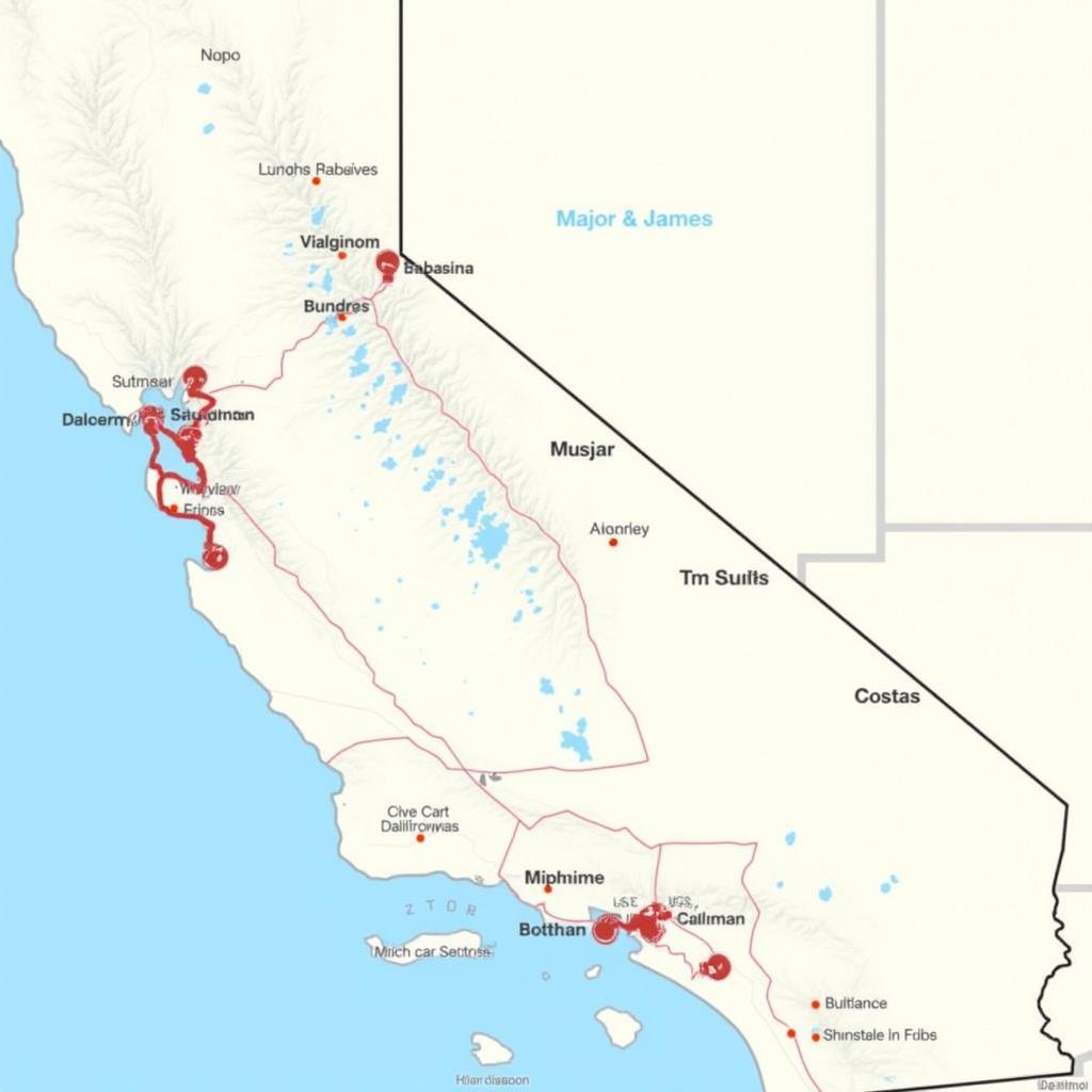 Costa Mesa Car Transport Map