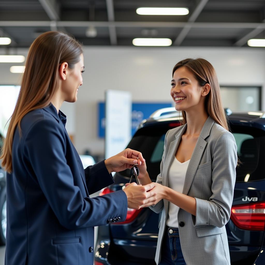 Customer Receiving Car Keys