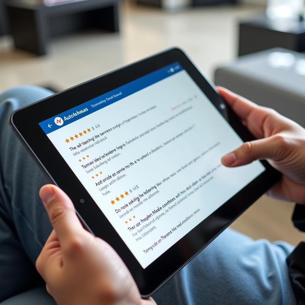 Customer Reviews on Tablet