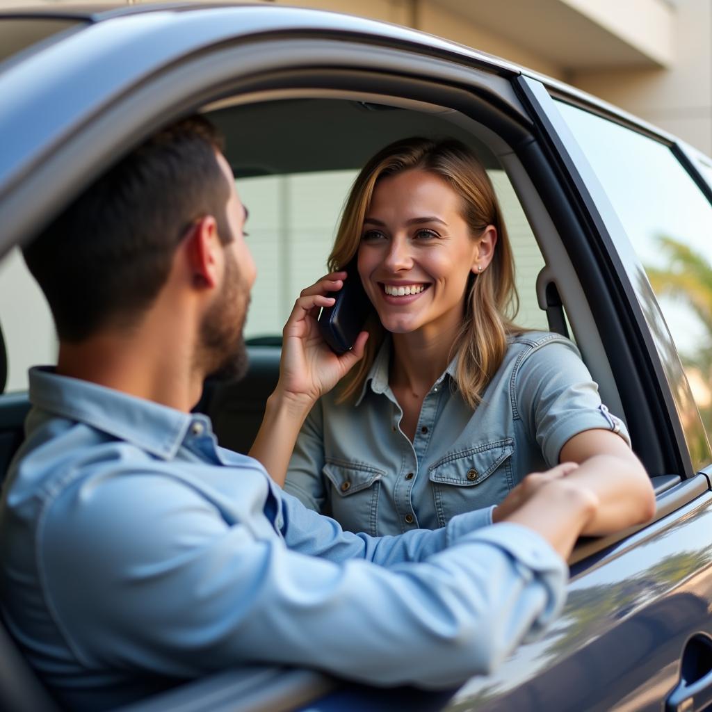 Customer Service Representative Helping Car Owner