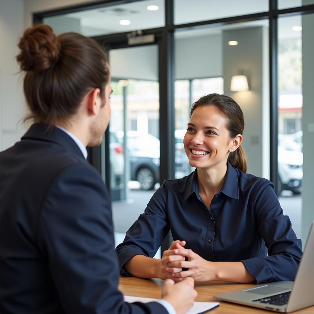 Customer Service Representative Talking to Client