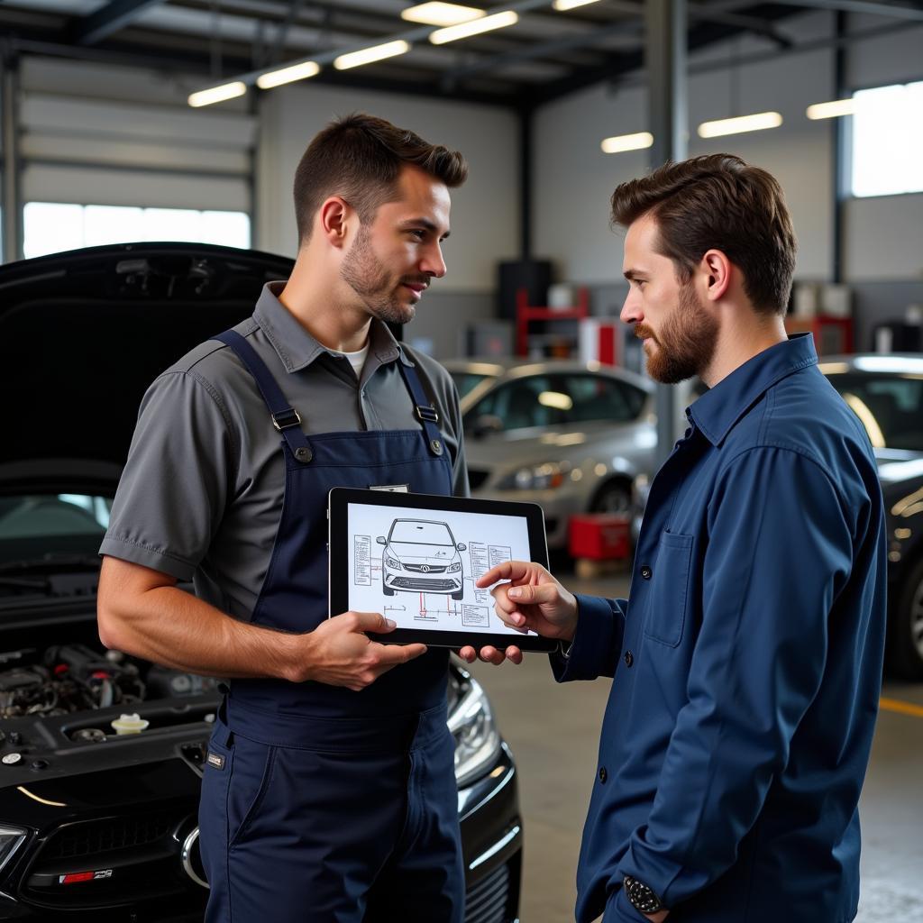 Customer Talking to Mechanic