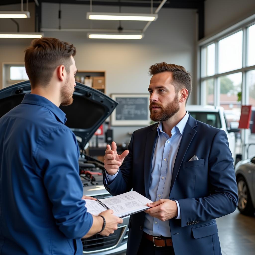 Customer Talking to Mechanic