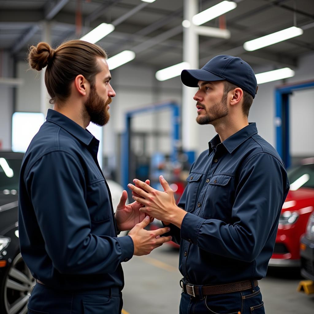 Customer Talking to Mechanic