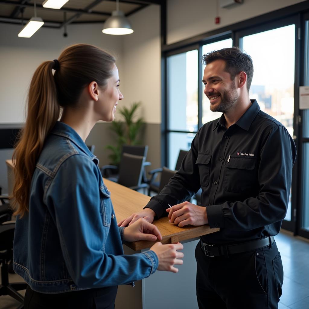 Customer Talking to Service Advisor