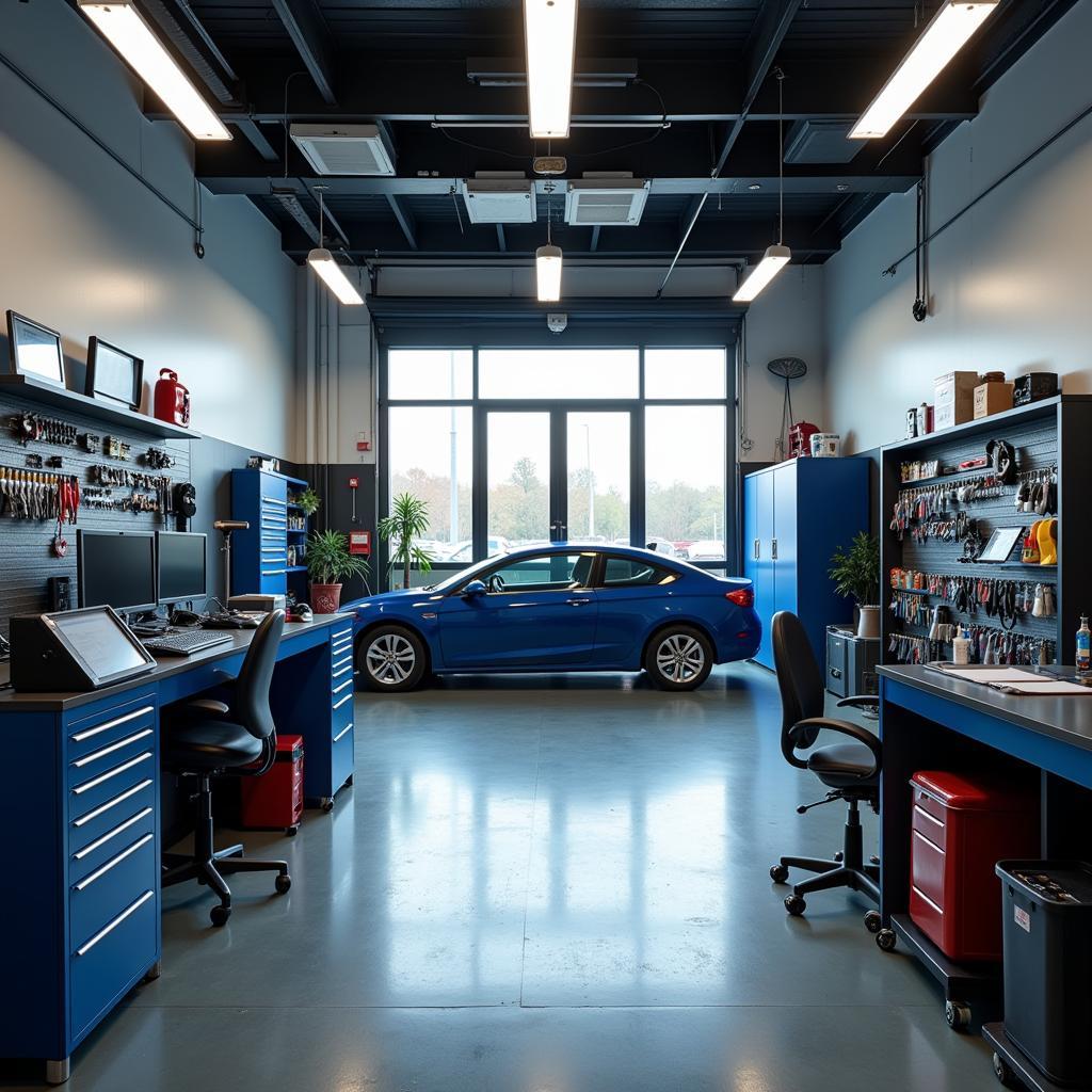 Modern Car Repair Shop Interior in a D & D Auto Service Facility