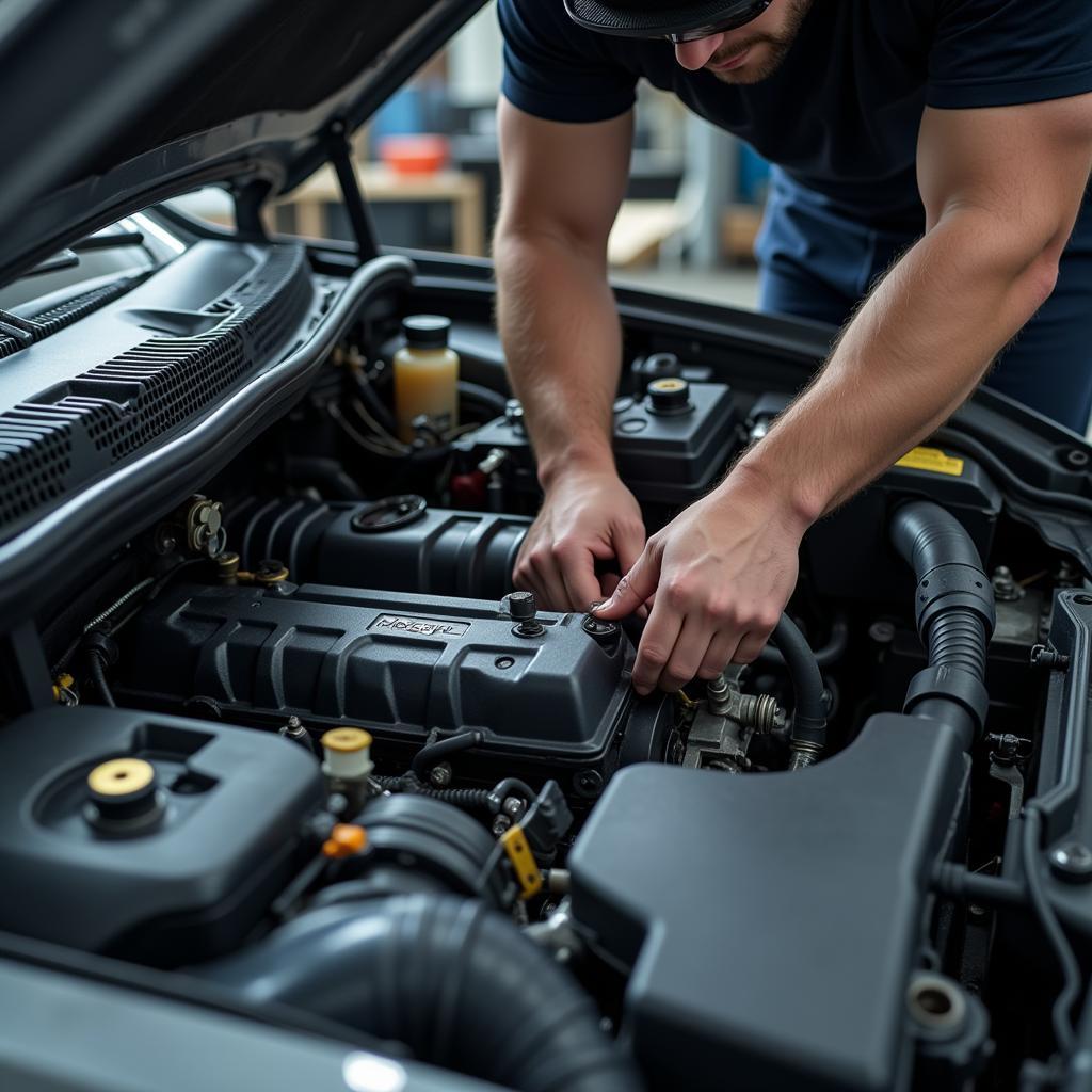 Expert Mechanic Performing Engine Repair