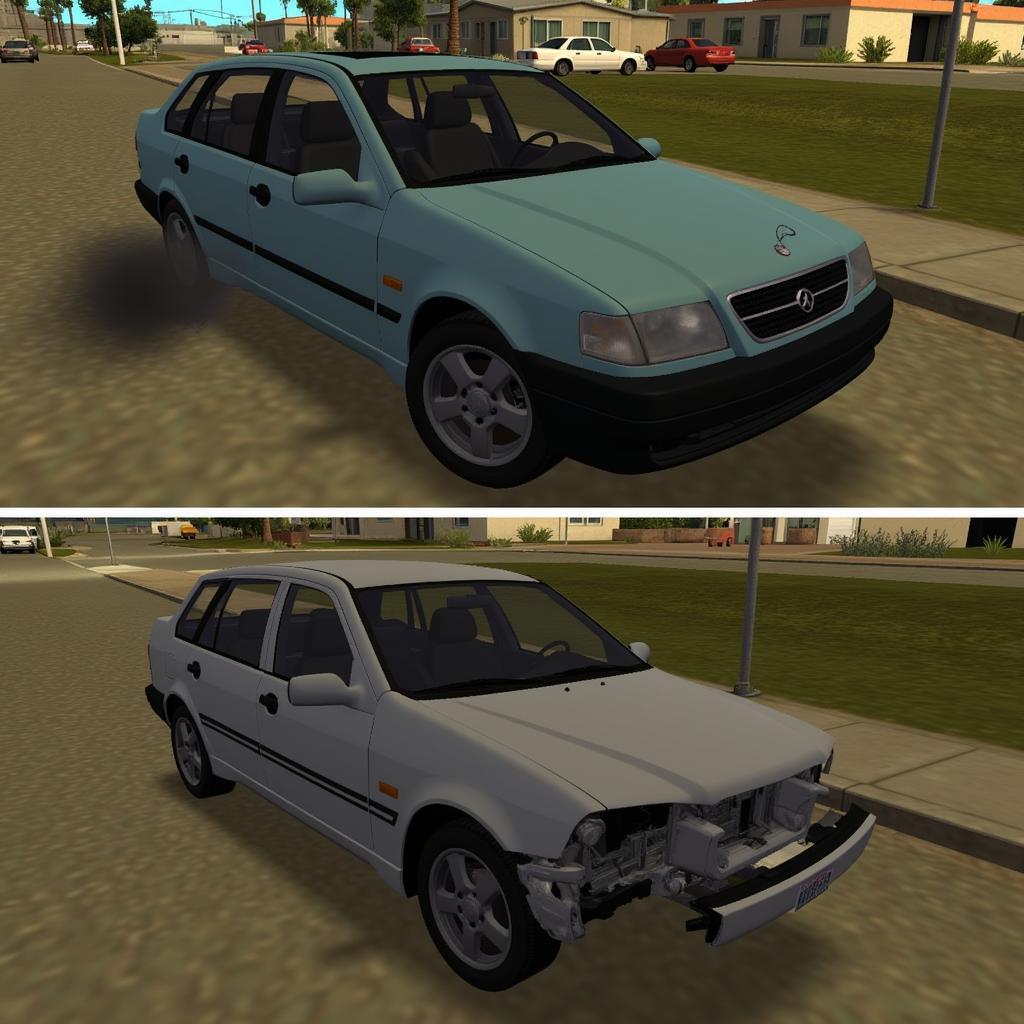 Heavily Damaged Car in GTA Vice City