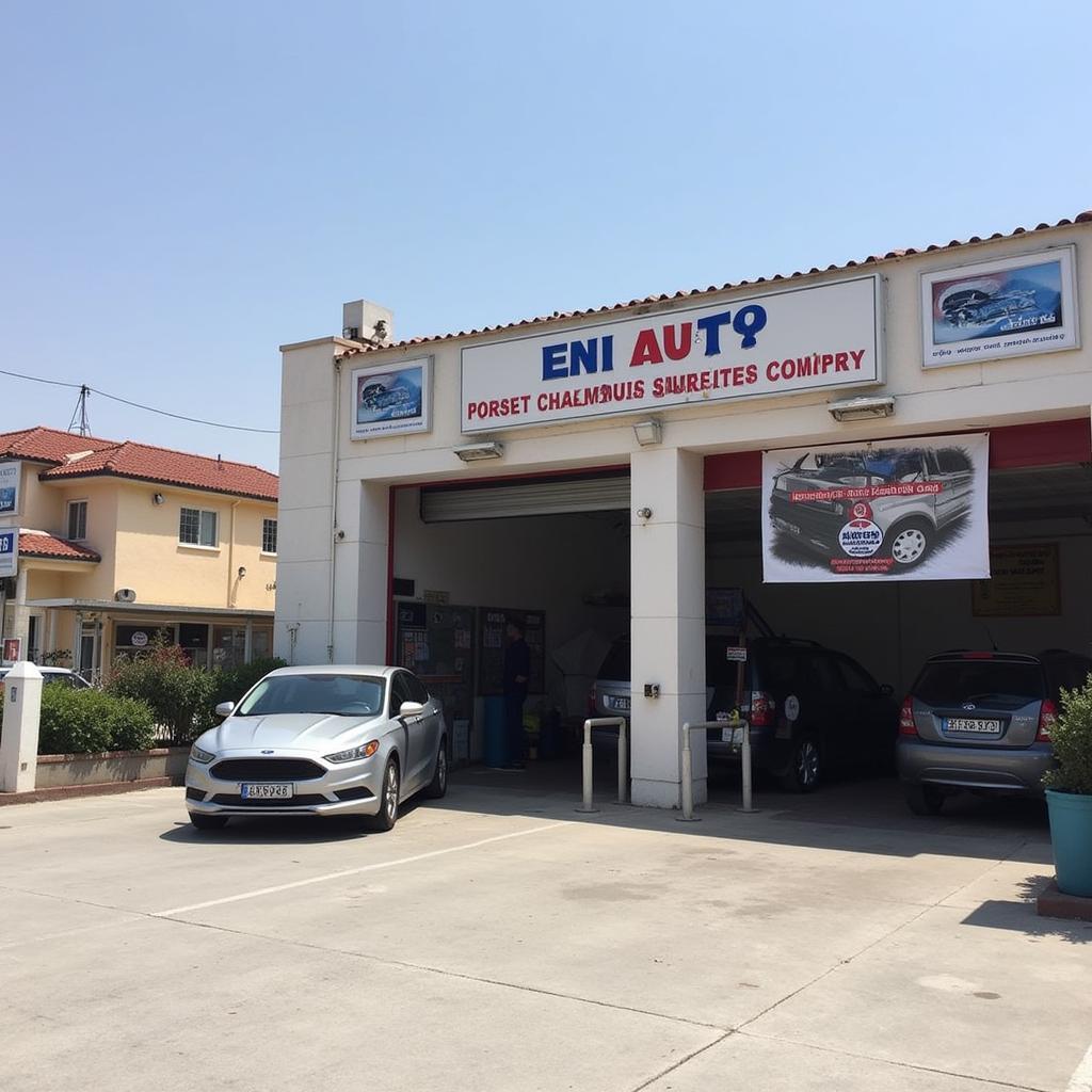 Modern and Inviting Exterior of an Auto Service Center in Damascus