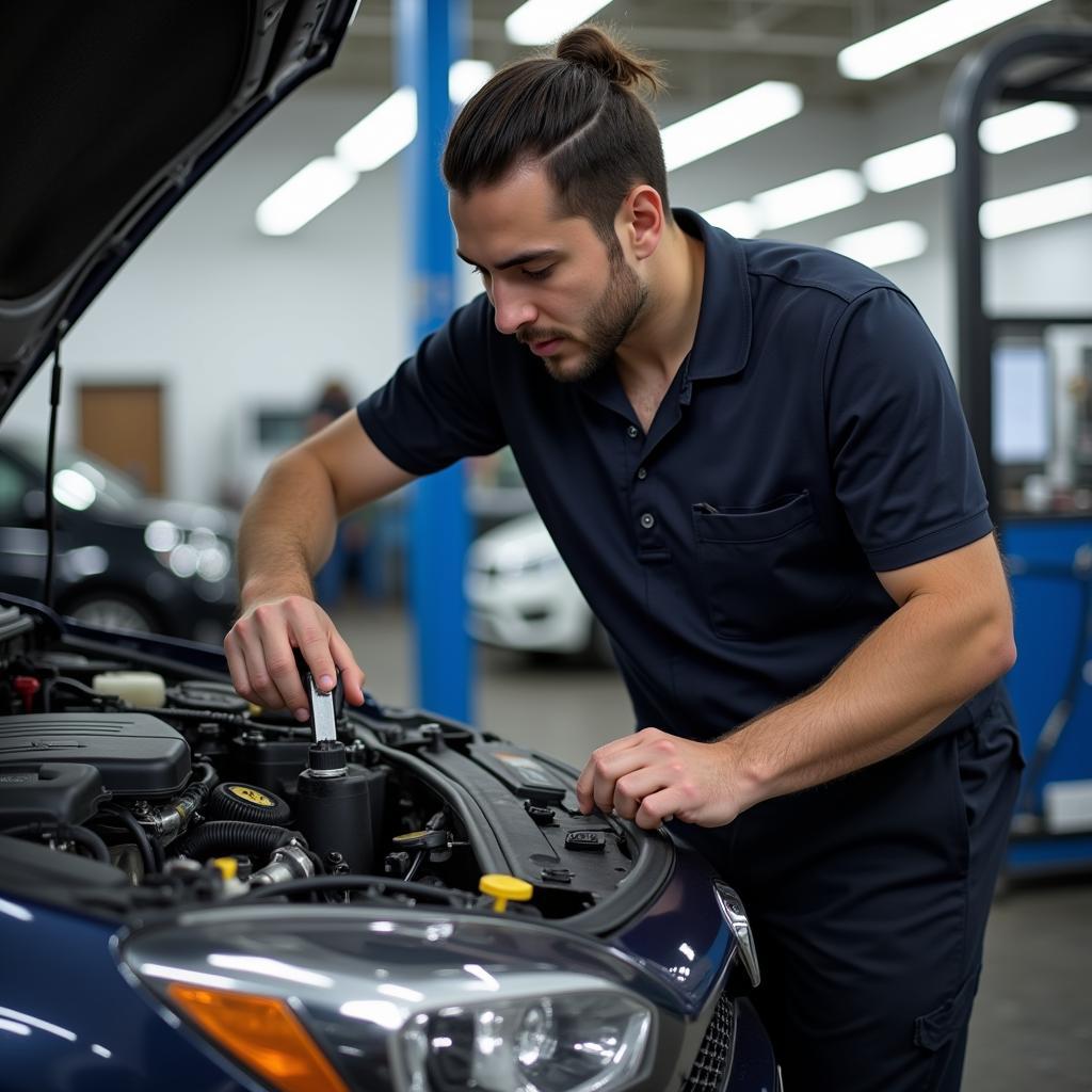 Experienced Auto Service Technician Working on a Car in Damascus